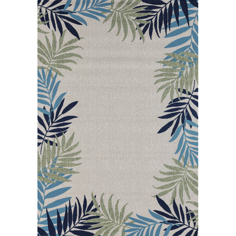 Bay Isle Home Springcreek Beautiful Tropical Palm Leaves Green/Blue